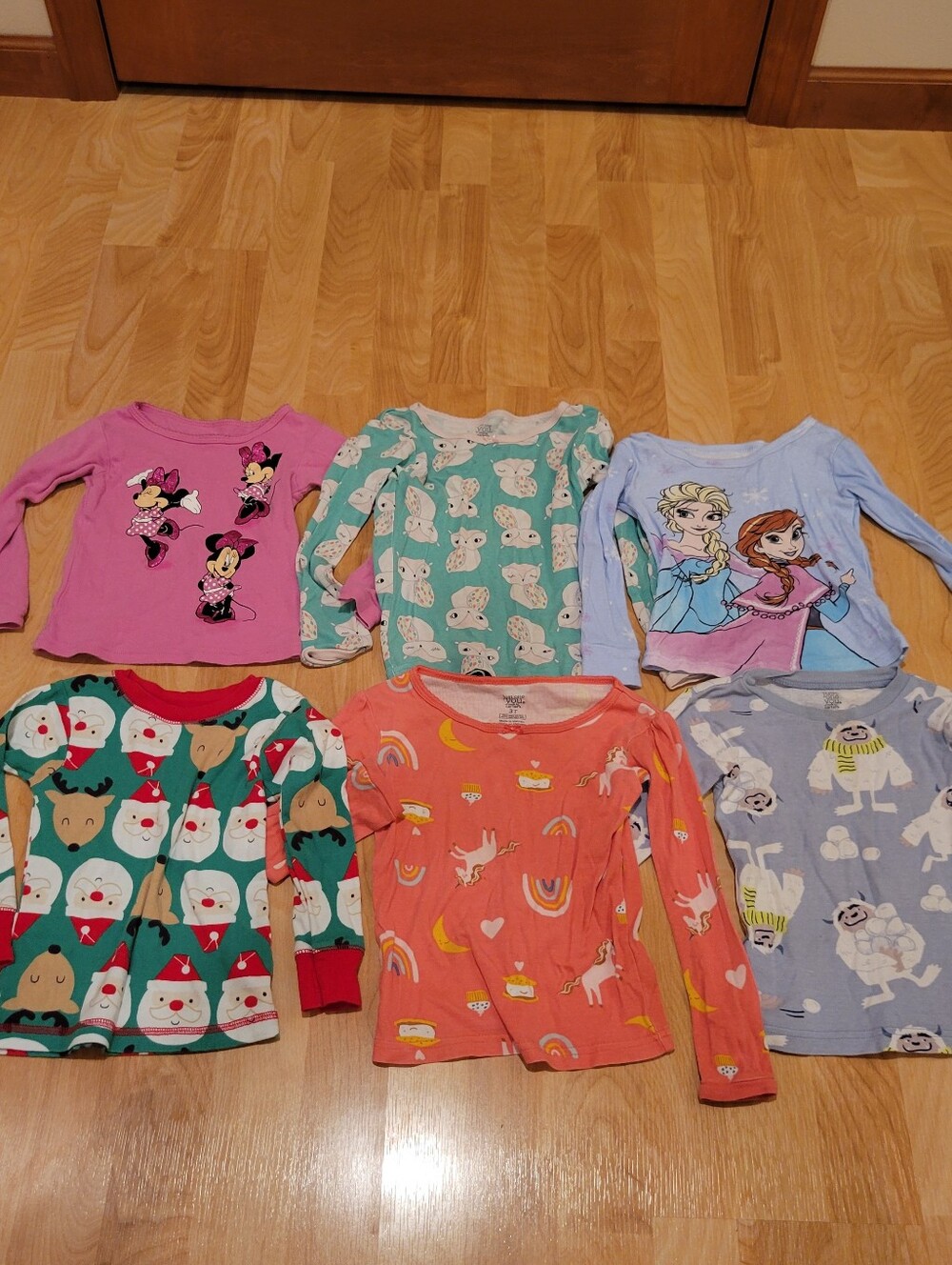 Toddler Girl Long Sleeve Pajama Top Bundle Size 2T